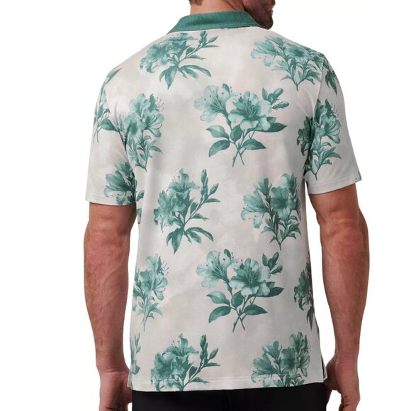 NWT New Travis Mathew Mens Featherweight Magnolia Golf Polo Shirt XL White Green - Picture 2 of 4
